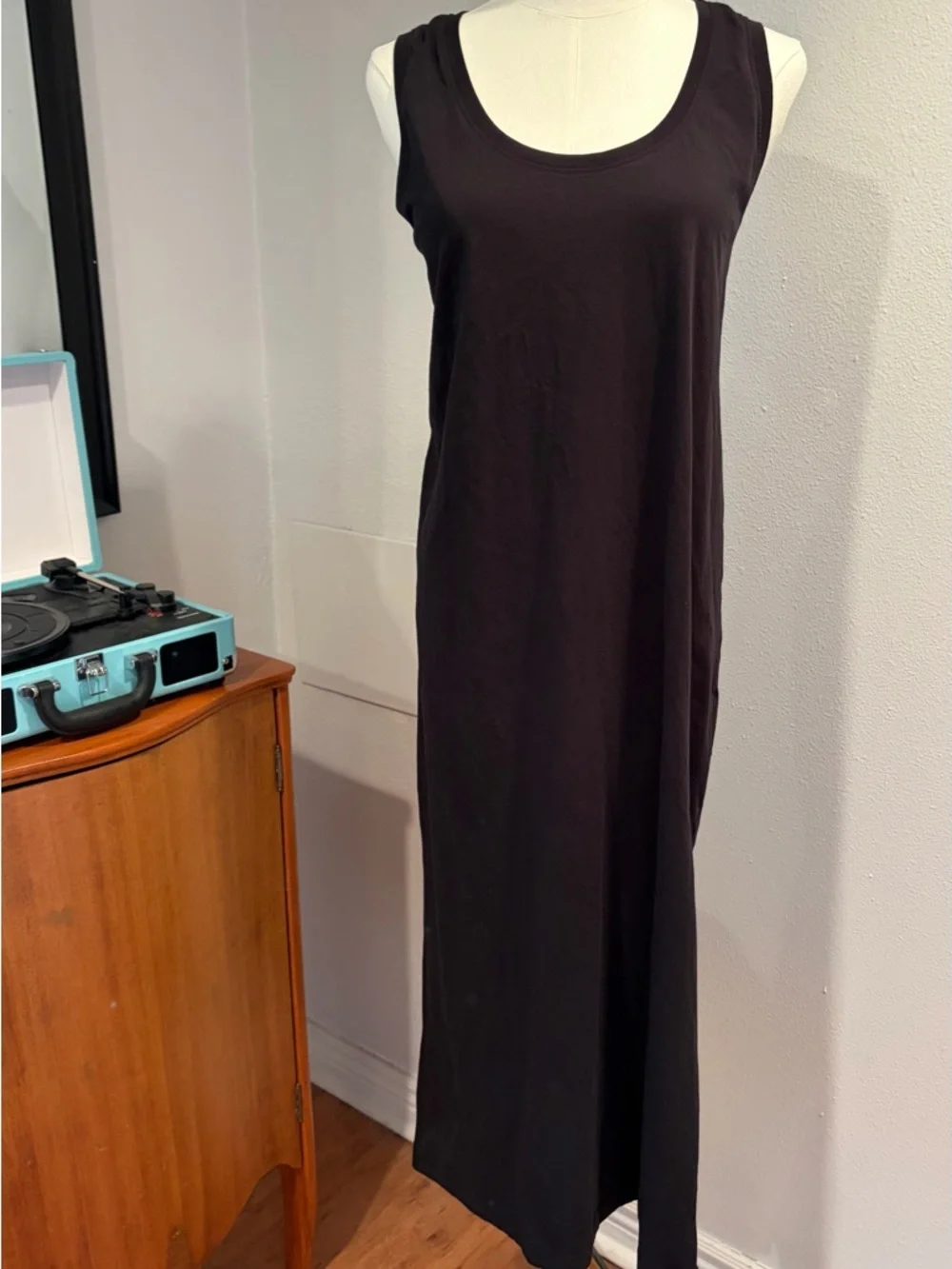PACT Organic Cotton Black Maxi Dress, Size Large, Athleisure dress, casual dress - Picture 3 of 7
